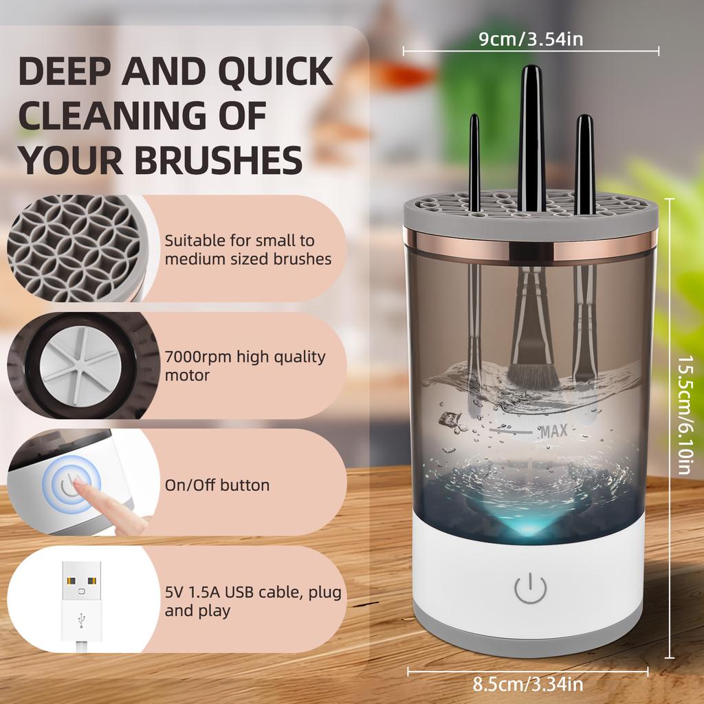 Electric Makeup Brush Cleaner | Portable | Automatic | 3 In 1 USB - Auré Beauty