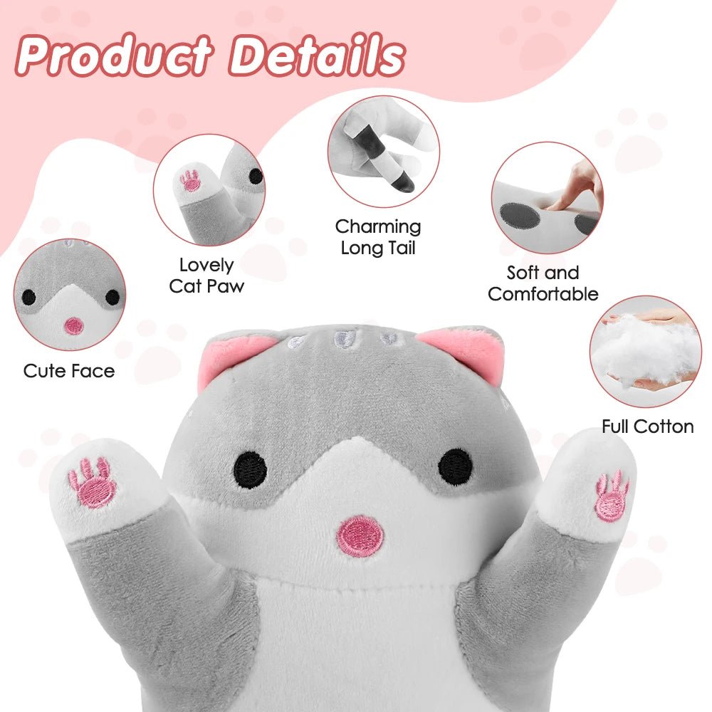 USB Heated Cat Pillow with 5 Heat Levels and Timer | Soft Hot Compress for Period Cramps, Neck and Back Relief - Auré Beauty